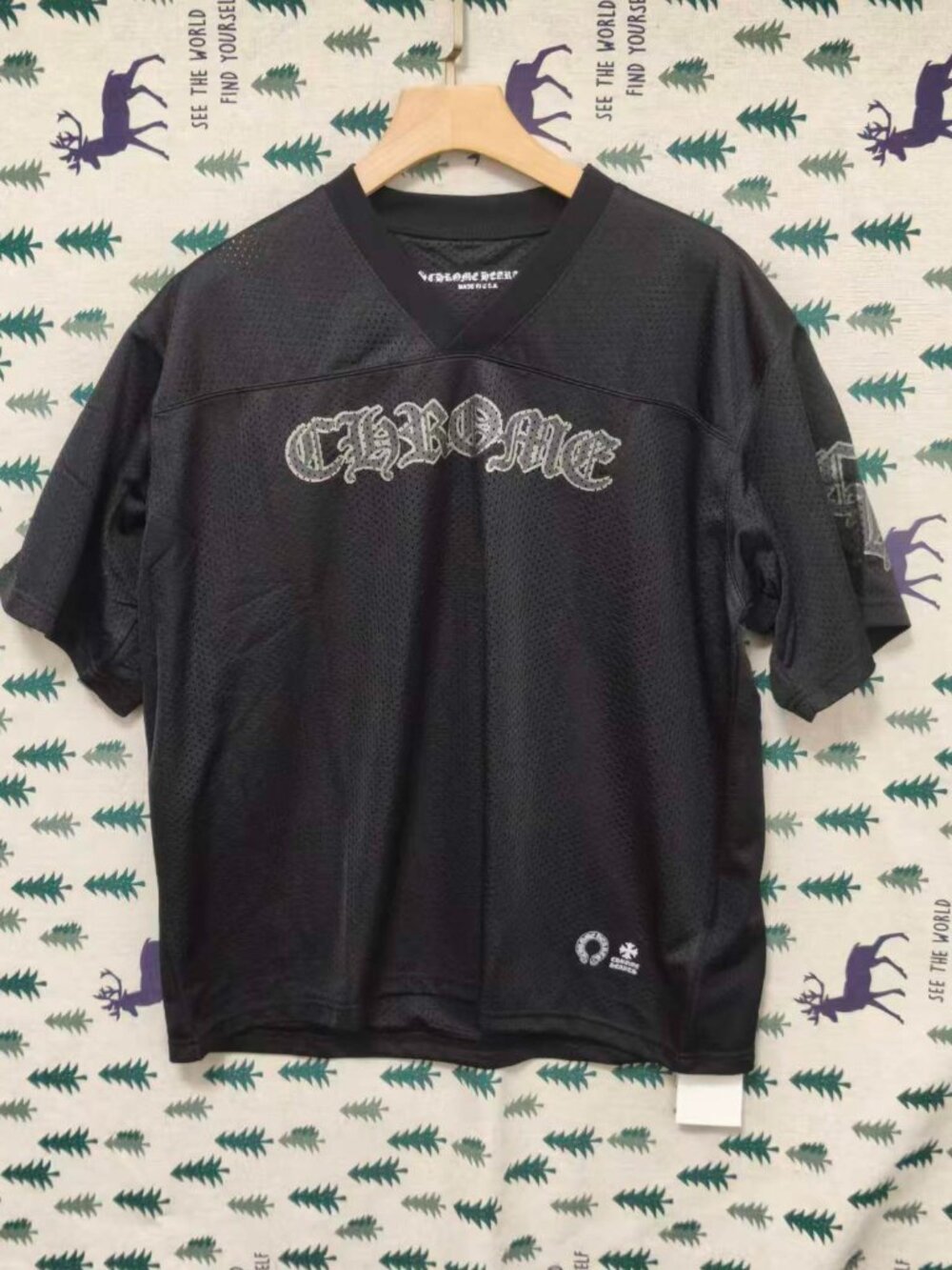 Chrome Hearts Mesh Football Jersey, Black
